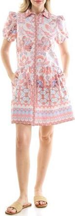 Nicole Miller Puff Sleeve Shirtdress in Boheme Rose at Nordstrom Rack, Size 16