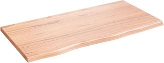 vidaXL Encimera de baño madera maciza tratada marrón claro 80x40x2 cm Vidaxl