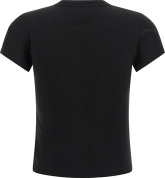 Saint Laurent Logo-Embroidered Cotton T-Shirt - Black