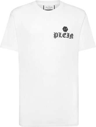 Philipp Plein T-shirt Round Neck SS - Heren - T-shirts - Wit - 2XL - Katoen - Tops