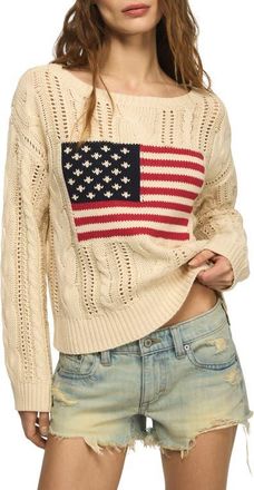 Lucky Brand Americana Sweater in Whitecap Gray at Nordstrom, Size Medium