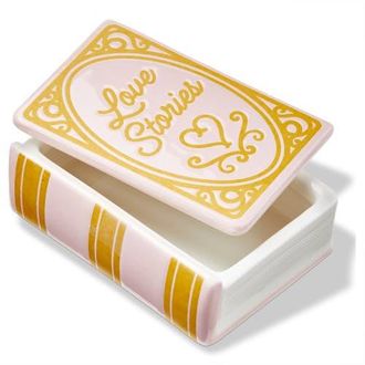 Tag Love Stories Pink Earthenware Book Lidded Trinket Box 3.3x4.5x1.5 in at Nordstrom
