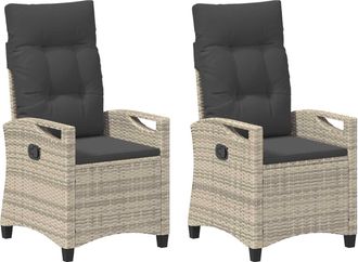 vidaXL Silla De Jard&iacute;n 2 Uds. Gris Claro Y Gris Oscuro Vidaxl