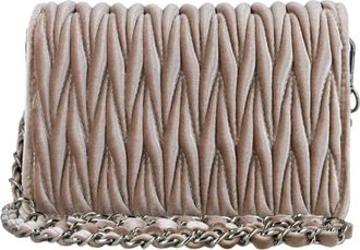 Menbur Borsa a tracolla trapuntata in velluto - - Bags - Donna - Beige - ONE SIZE