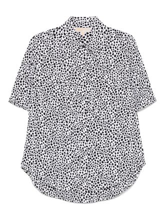 Michael Michael Kors cheetah-print shirt - women - Polyester - S - White