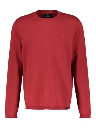 Lerros Strickpullover LERROS Rundhalspullover, Flachstrick, Herren, Gr. XXL, rot (ruby rot), 100% Baumwolle, normal, Rundhals, Pullover Strickpullover