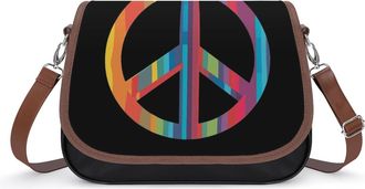 Generic Peace Logo Crossbody Bags for Women Shoulder Messenger Bag Purse Handbags