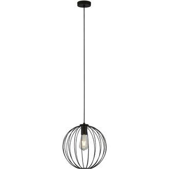 Searchlight Sospensione Industrial-Nordico Rondo Acciaio Nero 1 Luce E27