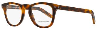 Ermenegildo Zegna Mens Rectangular Eyeglasses EZ5137 052 Havana 49mm