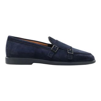 Santoni Loafers, male, Blue, Size: 10 1/2 US Pura Moccasin