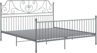 vidaXL Estructura de cama sin colchón metal gris 180x200 cm Vidaxl
