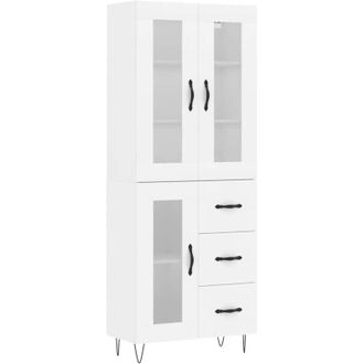 vidaXL Credenza Bianca 69,5x34x180 cm in Legno Multistrato - Vidaxl