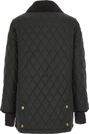 Barbour Womens Quilted Jacket Modern Beadnell Green Tech Fabric Coat