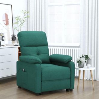 vidaXL Sill&oacute;n Reclinable El&eacute;ctrico Tela Verde Oscuro Vidaxl