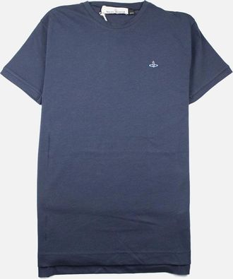Vivienne Westwood Mens Vivienne Westwood Small Orb Logo T-shirt Navy - Size: 38