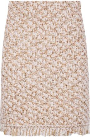 Fabiana Filippi Elegante Zijde & Nylon Beige Rok - Dames - Korte rokken - Veelkleurig - S - Nylon - Rokken