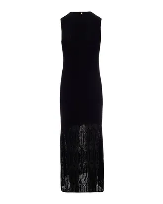 Liu Jo Womens Dress Openwork Knit Black Cotton Evening Suits