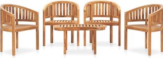 vidaXL Juego De Muebles De Jard&iacute;n 5 Piezas Madera Maciza De Teca Vidaxl