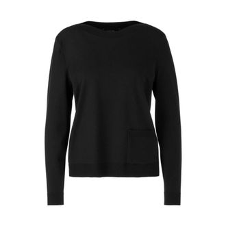 Marc Cain Exquise trui met opgestikte zak - Dames - Truien - Zwart - Maat: XL Viscose