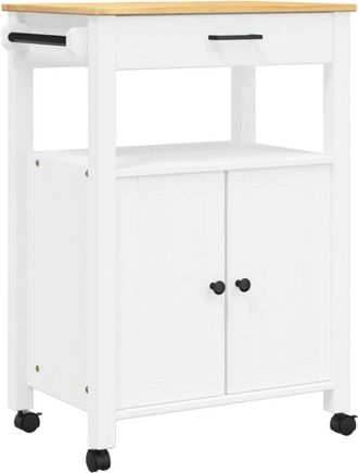 vidaXL Vidaxl - Carrito de cocina monza madera maciza de pino 60x40x90 cm