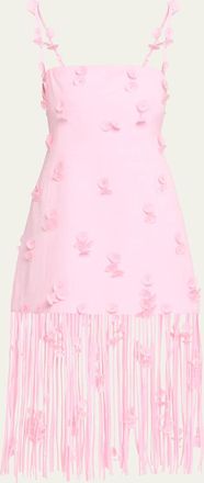 SIMKHAI Juliana Floral Fringe Midi Dress