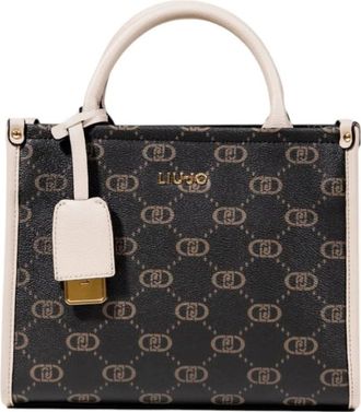 Liu Jo Tassen, Dames, Bruin, ONE Size, Gedrukte Bruine Handtas met Schouderband