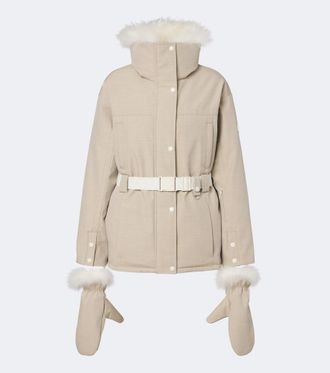 Yves Salomon Belted shearling-trimmed ski jacket