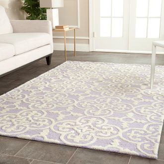 Safavieh Cambridge Hand Made Area Rug, Lavander / Ivory Contemporary Style Non-Shedding