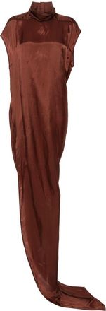 Rick Owens Edfu T asymmetric dress - women - Cupro - 38 - Brown