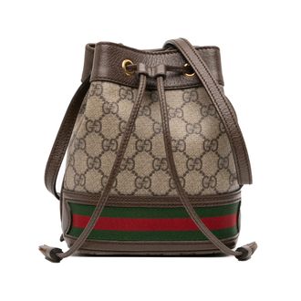 Gucci Pre-owned Womens Ophidia Bucket Bag Signature - Tan Textile - One Size
