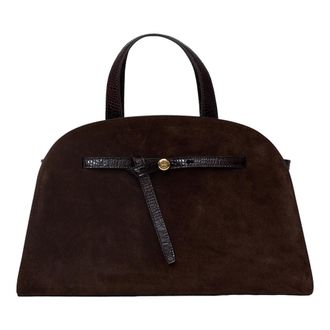 Tory Burch Tassen, Dames, Bruin, ONE Size, Su&egrave;de, Romy Suede Bauletto