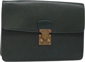 Louis Vuitton Pre-owned Leather clutches - Dames - Vintage Clutch - Groen - ONE Size - Leer - Vintage