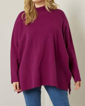 Entro Mock Neck Sweater Top In Plum