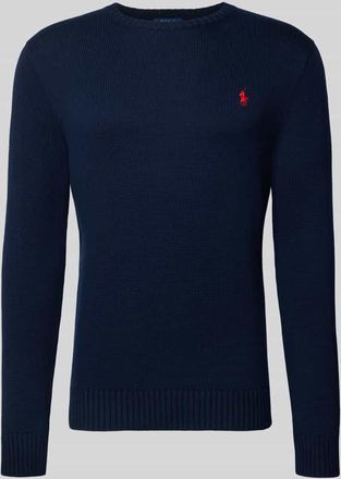 Polo Ralph Lauren Strickpullover mit gerippten Abschl&uuml;ssen in Marine, Gr&ouml;&szlig;e XXL