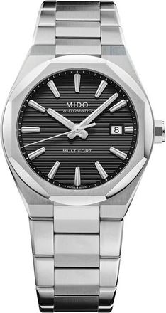 Mido Multifort 8 One Crown Automatic Bracelet Watch, 40mm in Black at Nordstrom