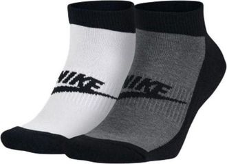 Nike Graphic No Show Socks 2 Pair Grey White SX5481-900