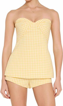 Amanda Uprichard Solinda Tunic In Yellow White