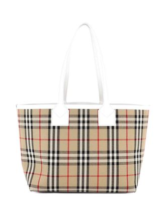 Burberry London Vintage Check Canvas Small tote bag - Bruin