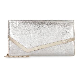 Jimmy Choo London Cross Body Bags, female, Gray, Size: ONE SIZE Emmie Leather Clutch