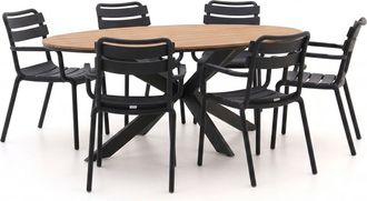 Forza Furniture Forza Vico/Fidenza 220cm ovaal dining tuinset 7-delig stapelbaar