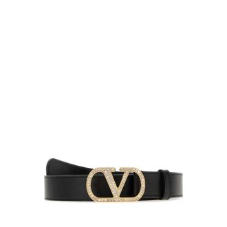Valentino Garavani VLogo Signature Belt - female - Valentino Garavani - Belts - Black - 75 CM - Accessories