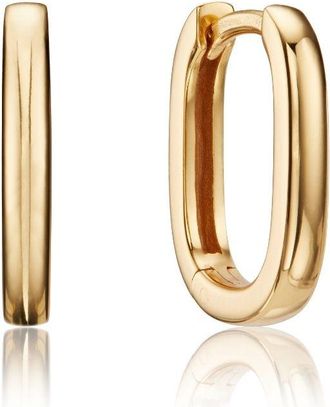 Lily & Roo Gold Thin Plain Rectangle Hoop Earrings
