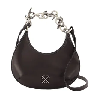 Off-white Womens Hemisphere Shoulder Bag Black Lambskin