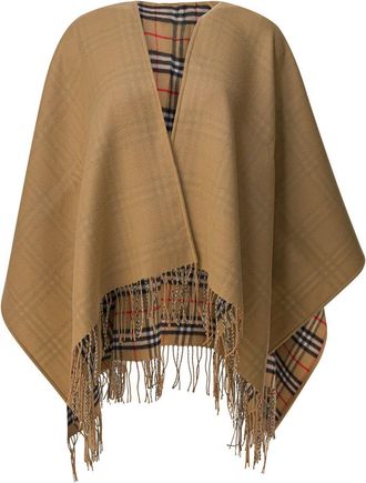 Burberry Reversible Wool Cape Check