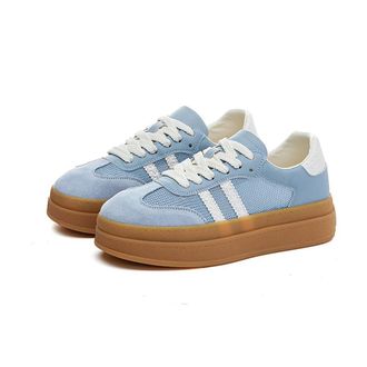 Generic ZBDP Womens Sneakers Female Shoes Round-Toe Flat-Soled Casual Training Shoes Women Blue