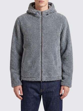 Herno Boucl&eacute; Fabric Hooded Sports Jacket with Zip Closure