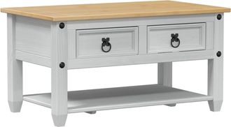 vidaXL Mesa De Caf&eacute; Con Caj&oacute;n 85 X 50 X 45 Cm Madera De Pino Macizo Vidaxl