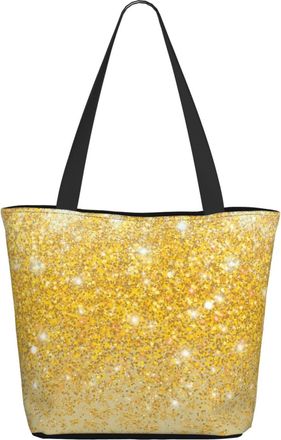 AOOEDM Yellow Brown Glitter Ladies Shopping Bag 13x11x7in.The Perfect ValentineS Day Gift.It Is The Best ValentineS Day Gift For Mom, Daughter, Wife,Etc