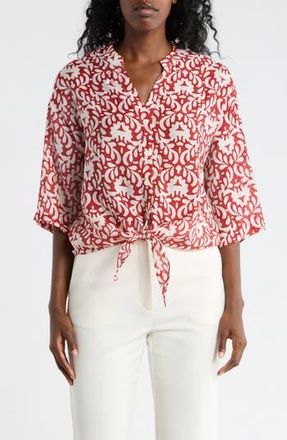 Halogen Tie Front Top in Salsa at Nordstrom Rack, Size X-Small