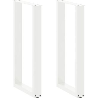 vidaXL Patas Para Mesa De Bar En Forma De U (2 Unidades), Color Blanco, 40 X (90-91) Cm, Acero Vidaxl